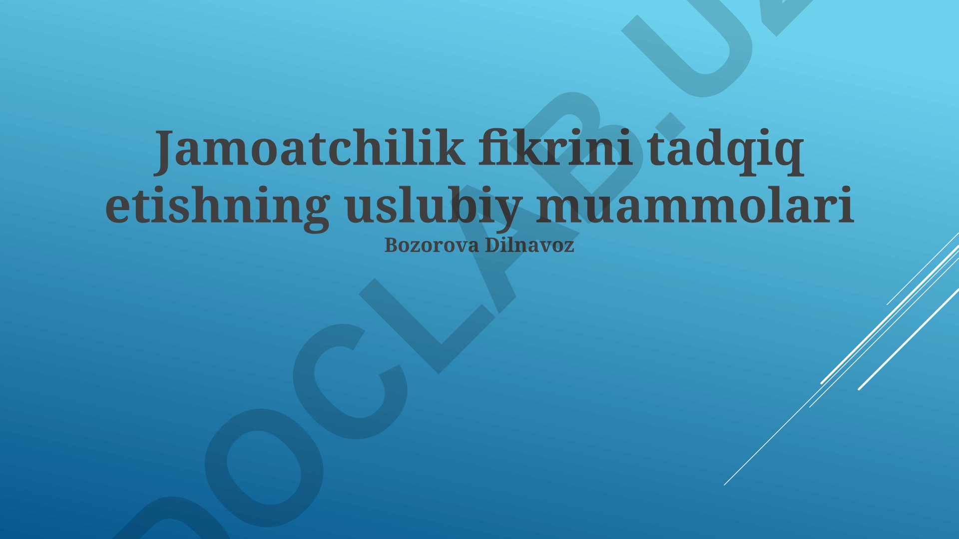 Jamoatchilik fikrini tadqiq etishning uslubiy muammolari