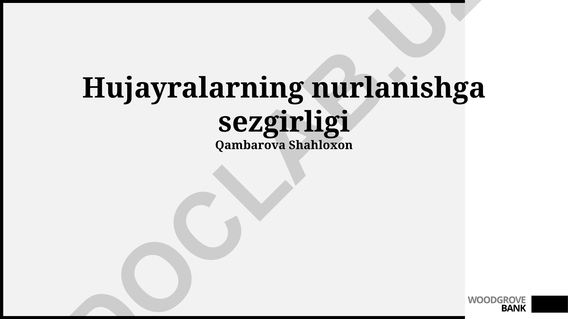 Hujayralarning nurlanishga sezgirligi