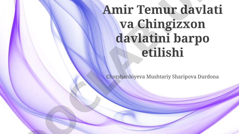 Amir Temur va Chingizxon davlatlarining qo'shin tuzilishi va jang taktikasi