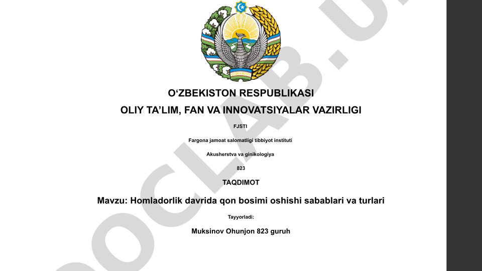 Homladorlik davrida qon bosimi oshishi sabablari va turlari