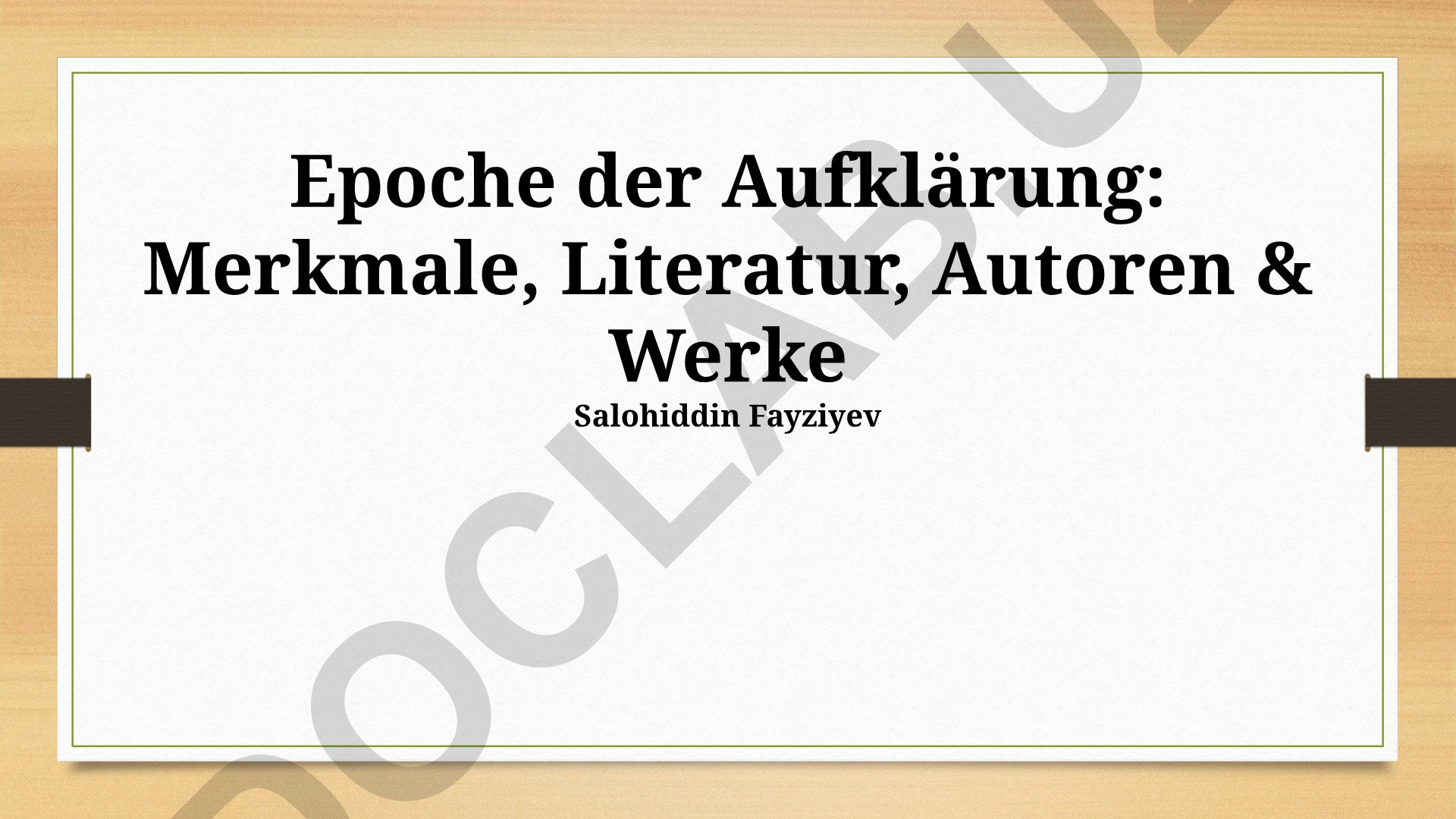 Epoche der Aufklärung: Merkmale, Literatur, Autoren & Werke