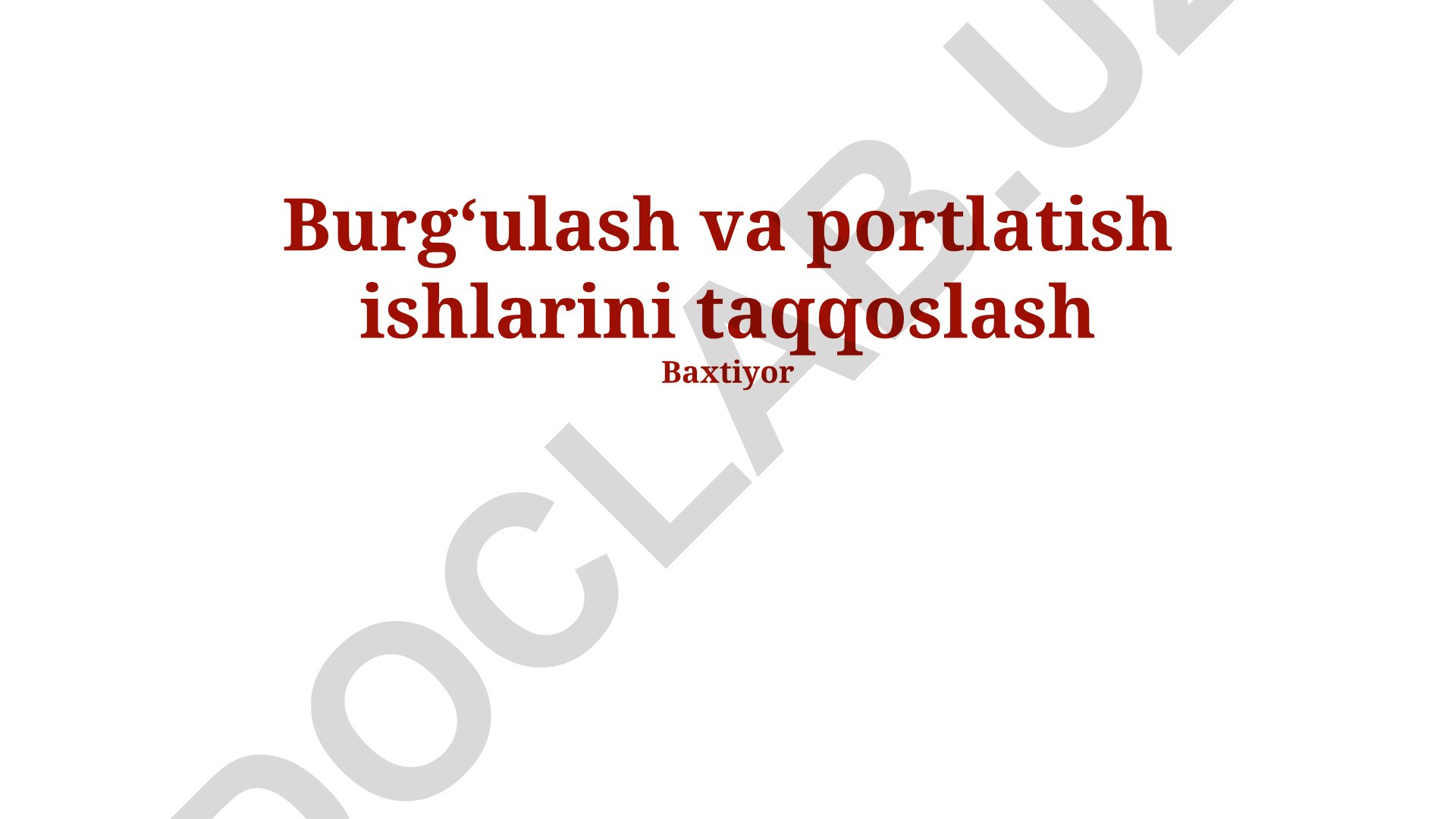 Burg'ilash va portlatish ishlarini taqqoslash