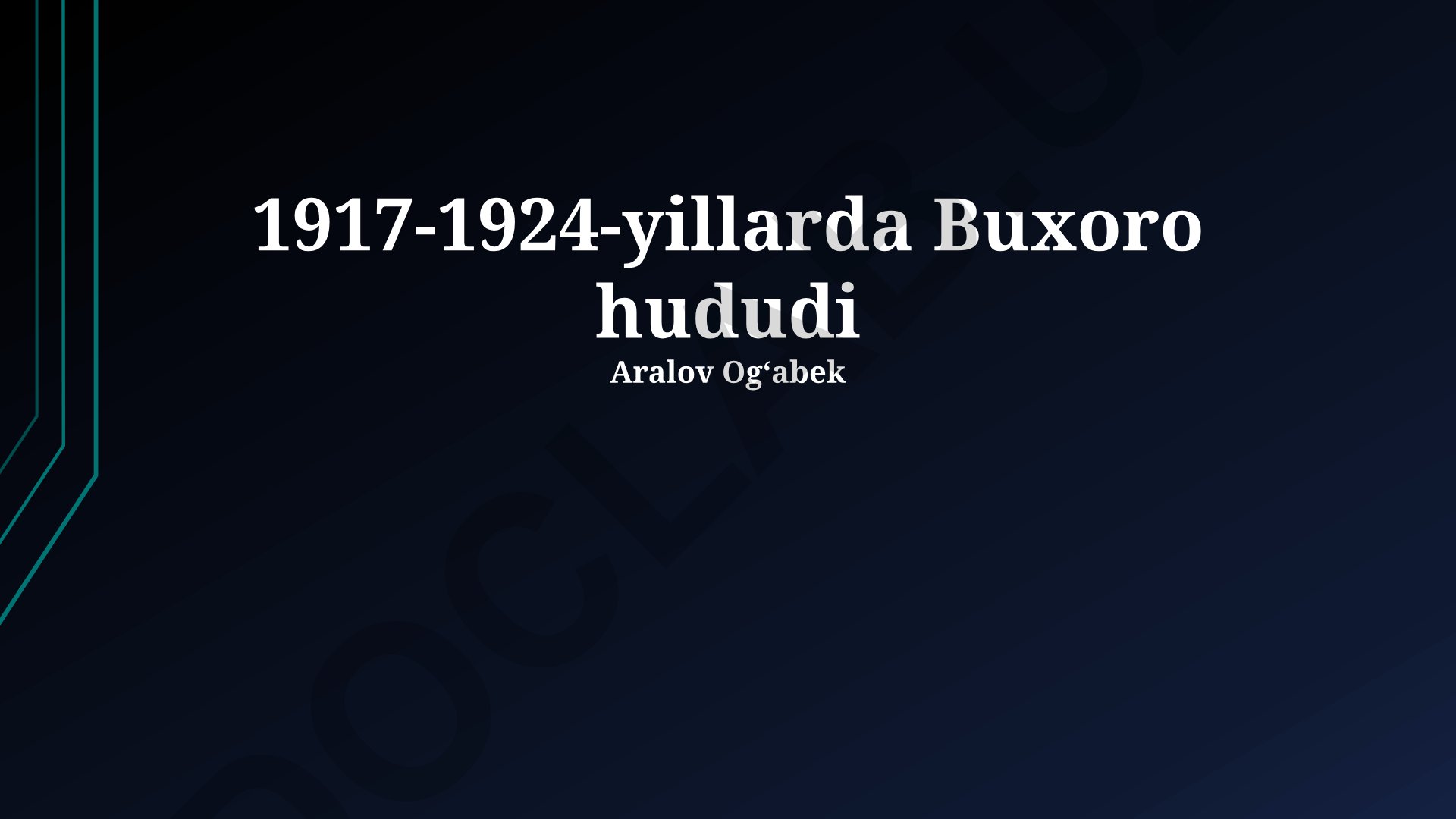 Buxoro hududining 1917-1924 yillardagi siyosiy va iqtisodiy holati