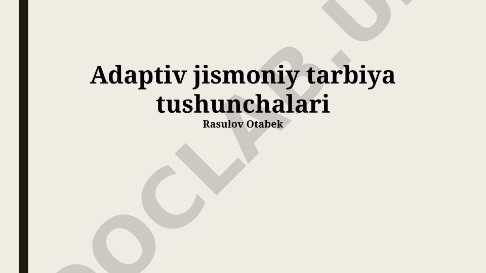 Adaptiv jismoniy tarbiya tushunchalari va amaliyoti