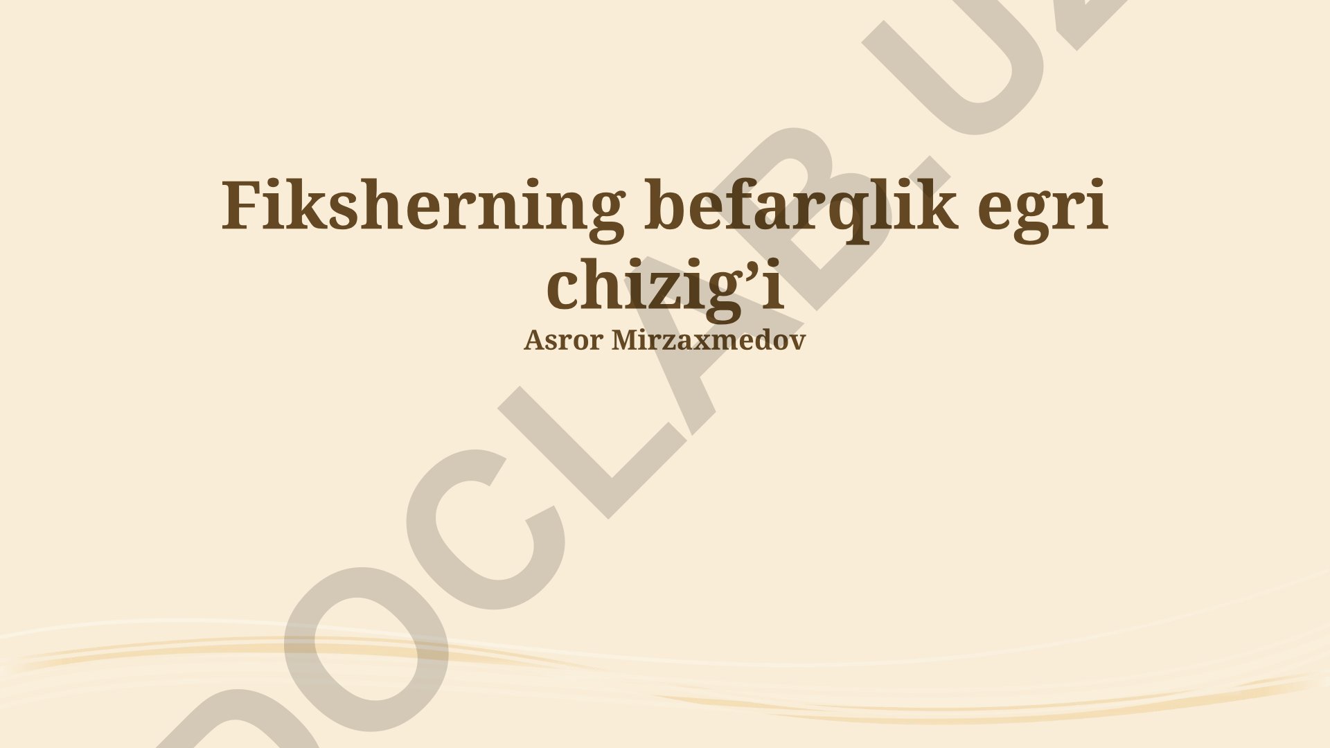 Fisherning befarqlik egri chizig'i xususiyatlari va qo'llanilishi