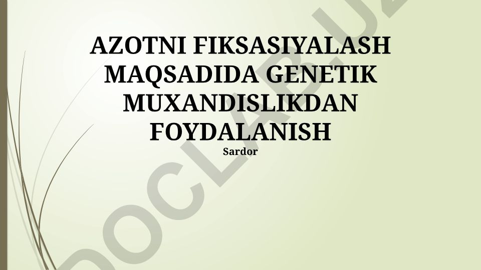 Azotni fiksatsiyalash maqsadida genetik muxandislikdan foydalanish