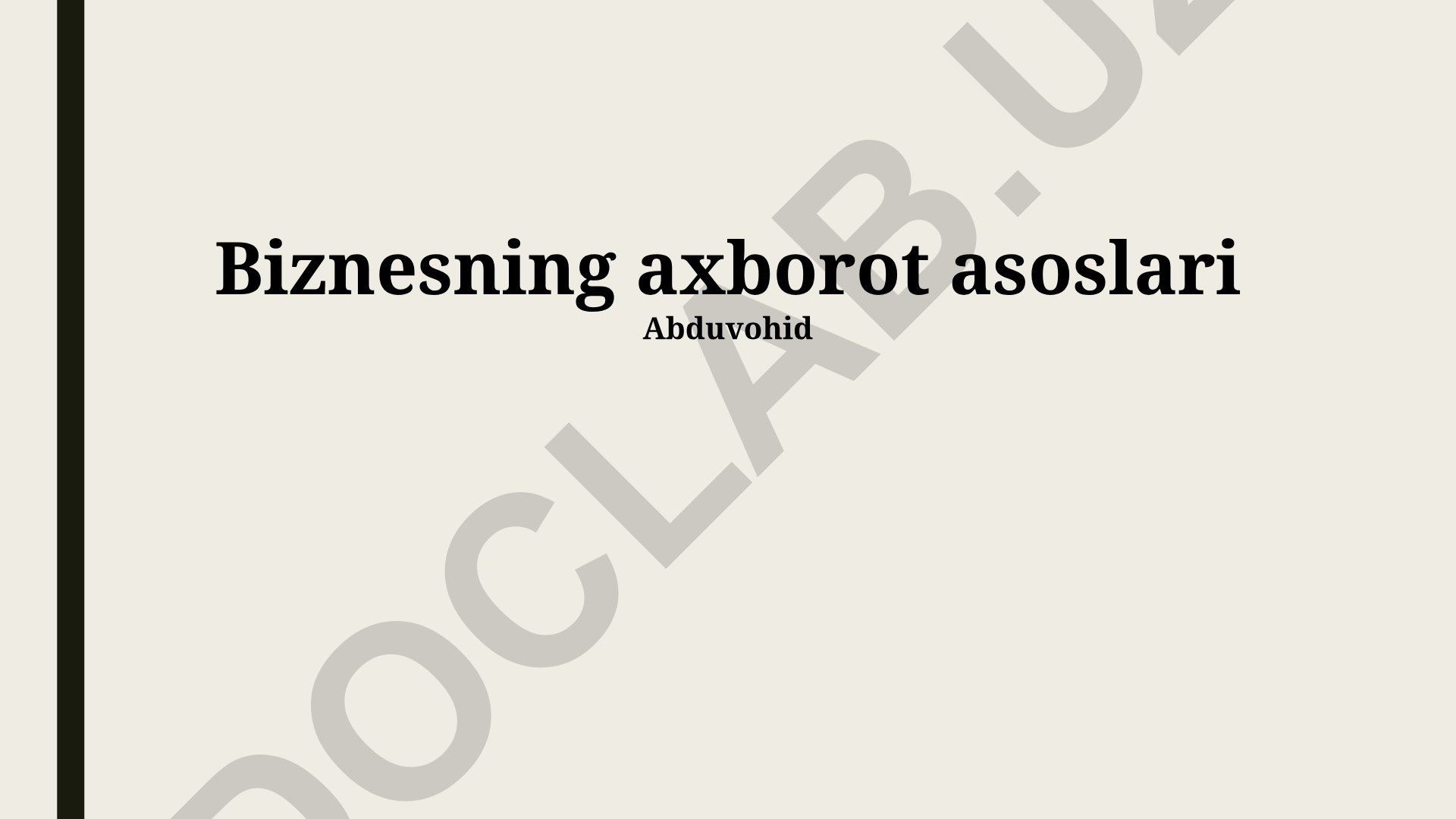 Biznesning axborot asoslari