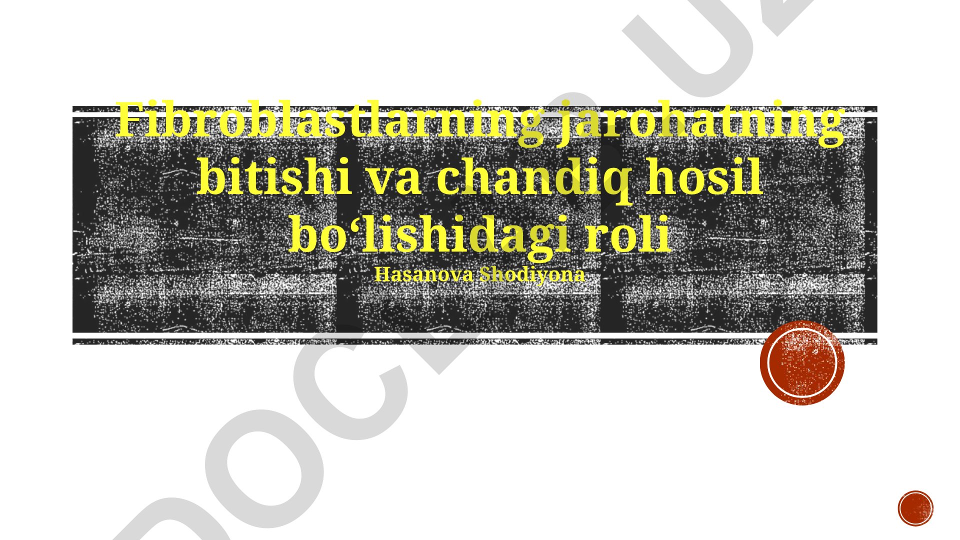 Fibroblastlarning jarohat bitishi va chandiq hosil bo'lishidagi roli
