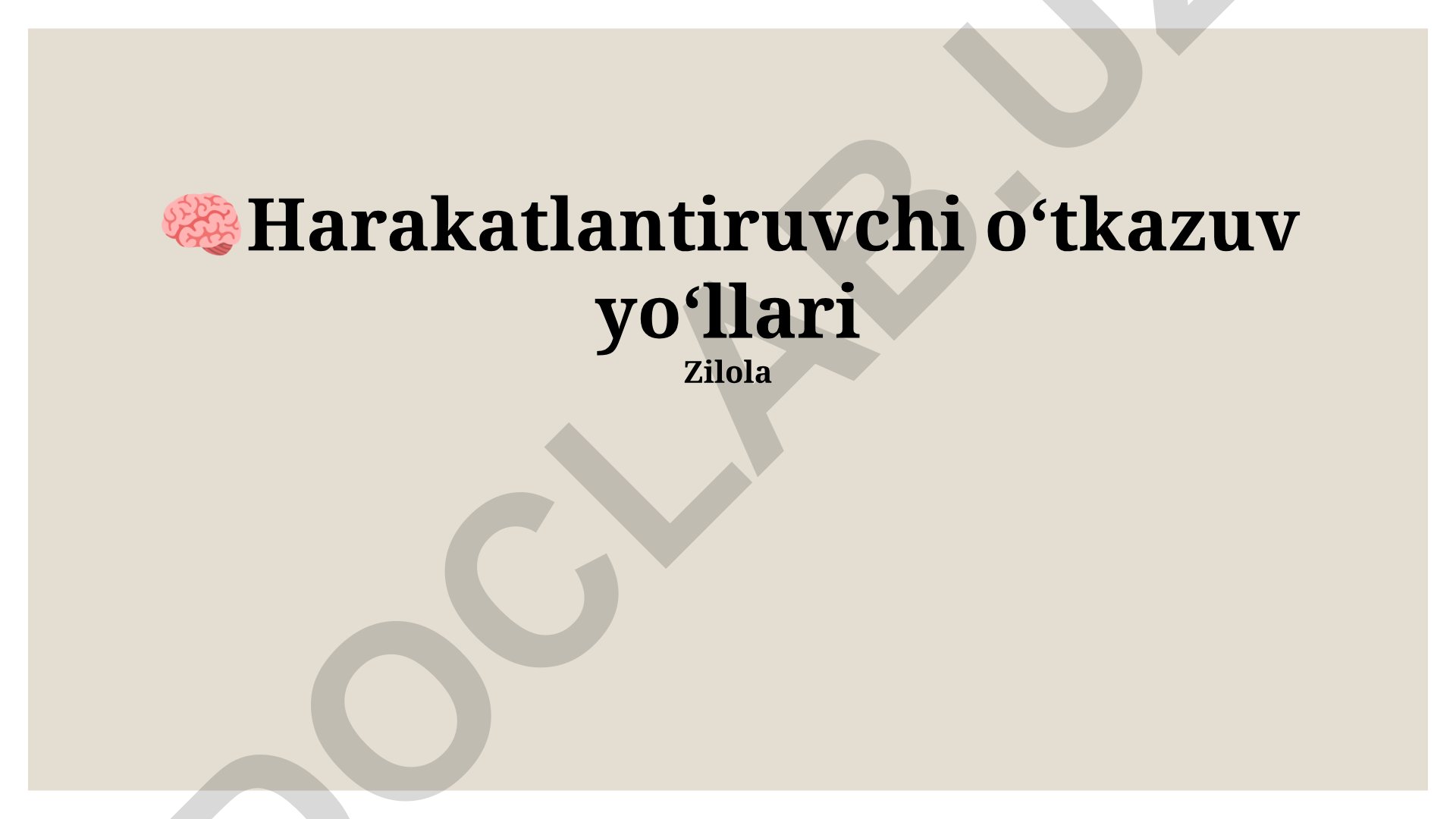 Motor yo'llari va harakatni nazorat qilish