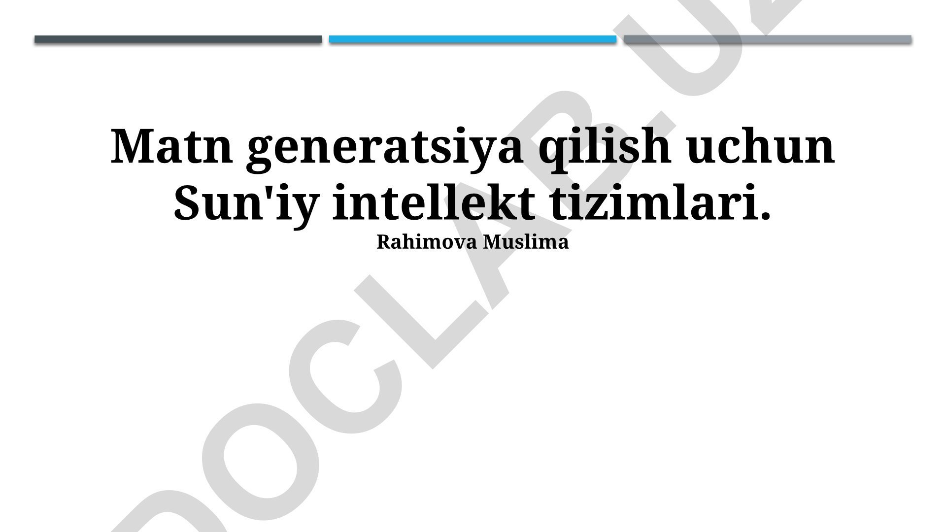 Matn generatsiya qilish uchun Sun'iy intellekt tizimlari