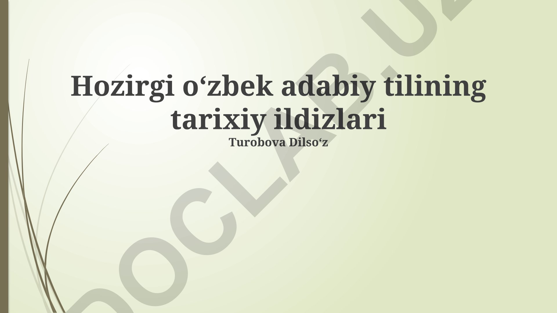 Hozirgi oʻzbek adabiy tilining tarixiy ildizlari