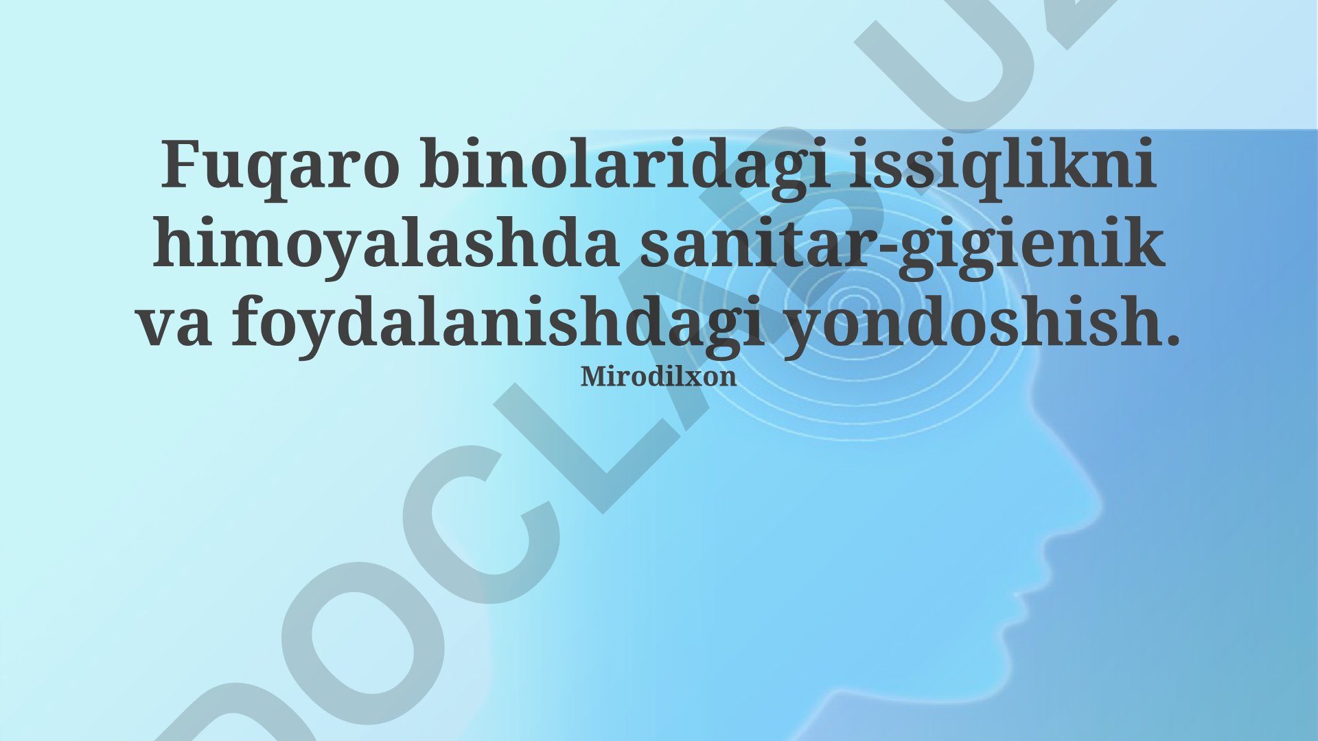 Fuqaro binolaridagi issiqlik himoyasida sanitariya-gigiena va foydalanish yondashuvlari
