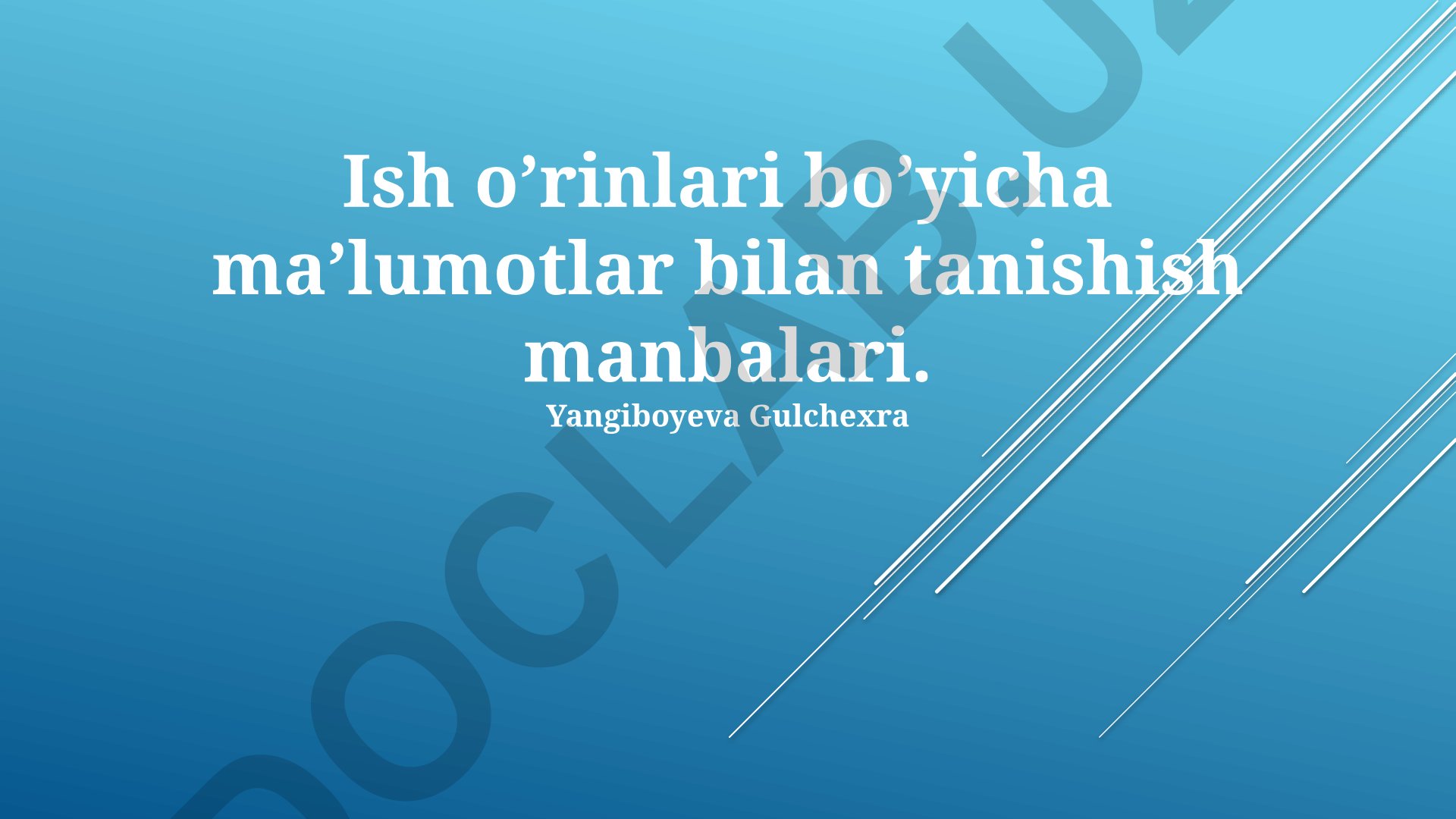 Ish o'rinlari bo'yicha ma'lumot manbalari va onlayn platformalar