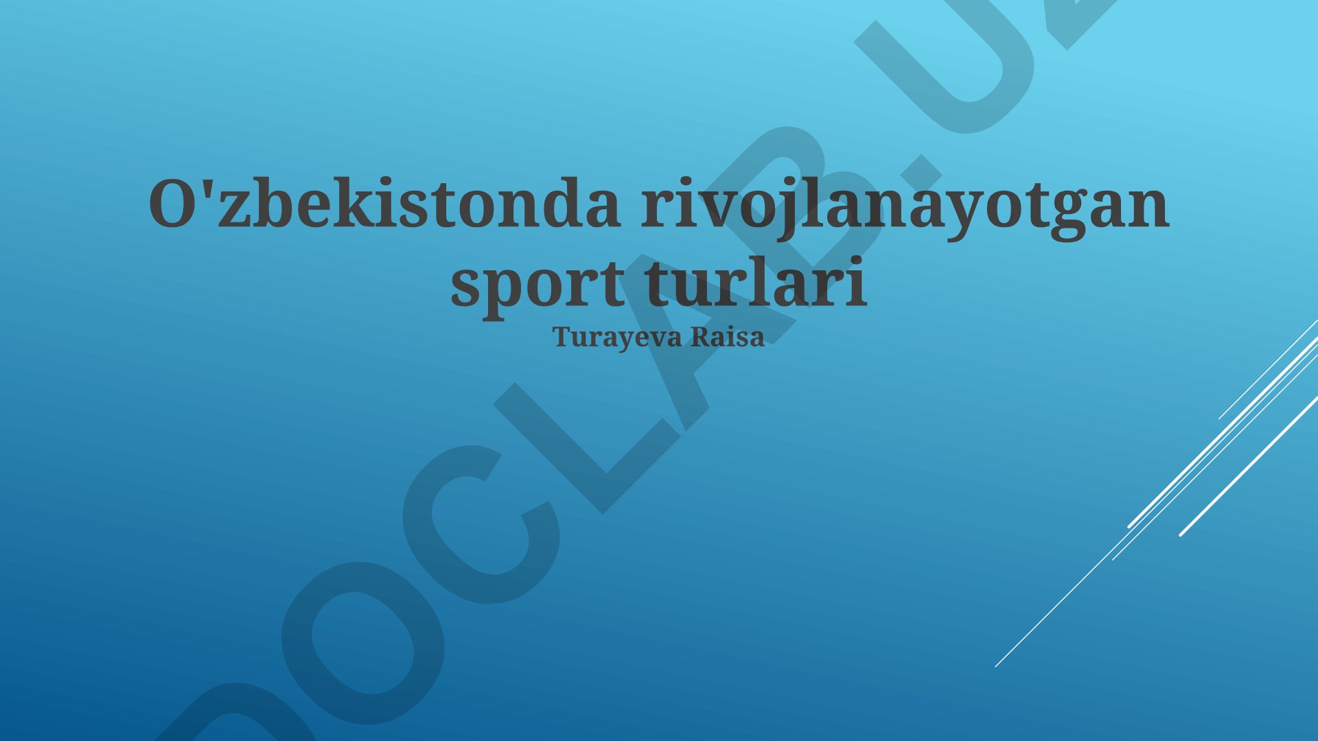 O'zbekistonda rivojlanayotgan sport turlari