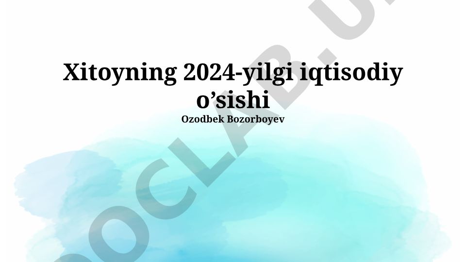 Xitoyning 2024-yilgi iqtisodiy o'sishi
