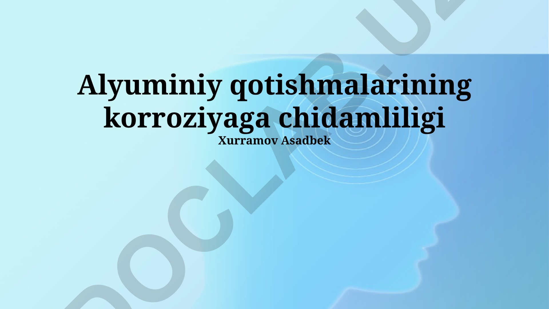 Alyuminiy qotishmalarining korroziyaga chidamliligi
