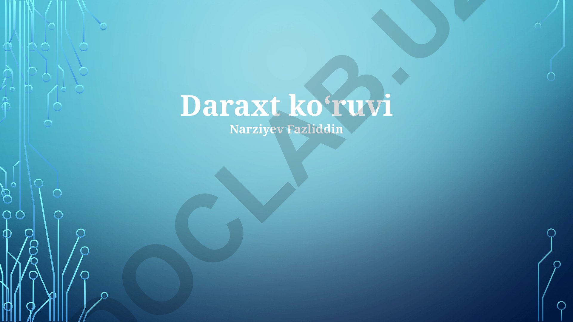 Daraxt ko'rinishi va uning ma'lumotlarni qidirish va filtrlashdagi qo'llanilishi
