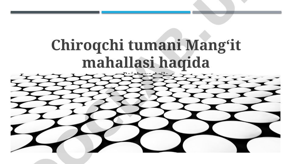 Chiroqchi tumani Mangʻit mahallasi ijtimoiy-iqtisodiy holati va taraqqiyoti