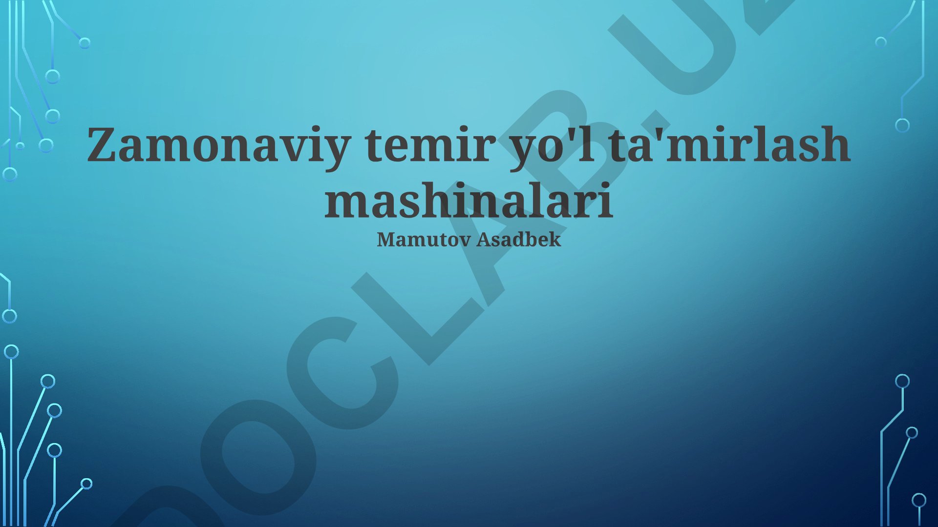 Zamonaviy temir yo'l ta'mirlash mashinalari va texnologiyalari