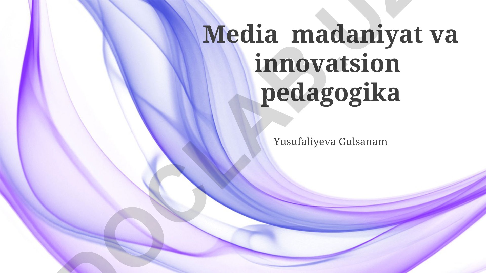 Media madaniyat va innovatsion pedagogika