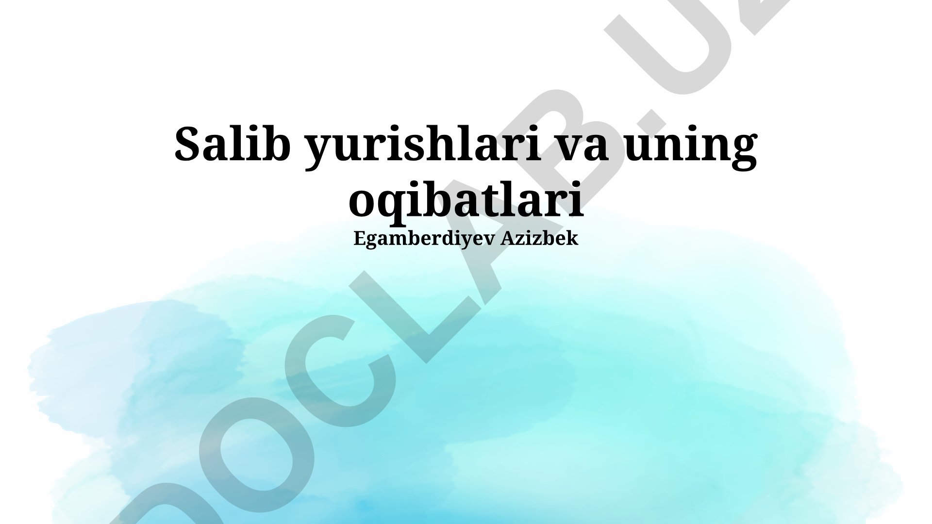 Salib yurishlari va uning oqibatlari