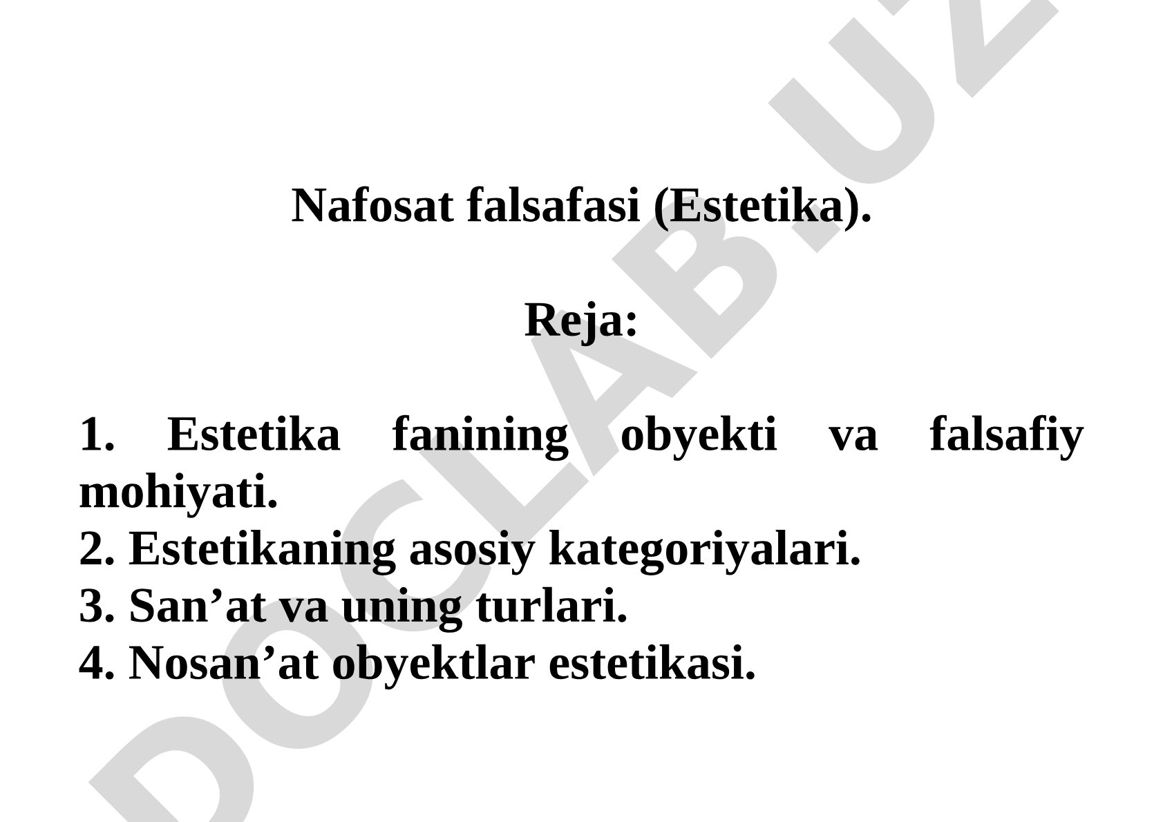 Nafosat falsafasi (Estetika)