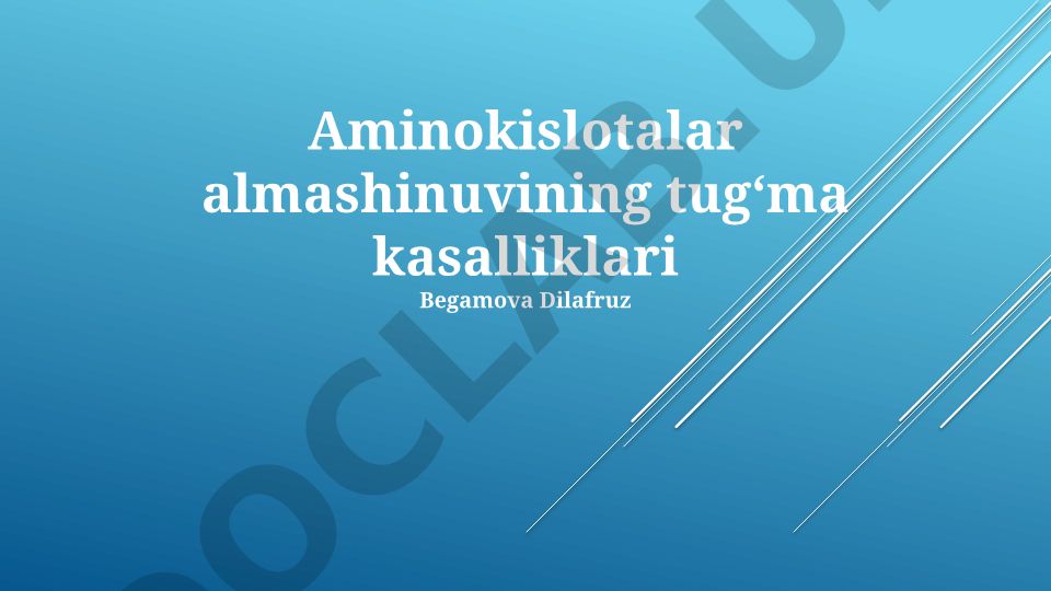 Aminokislotalar almashinuvining tugʻma kasalliklari