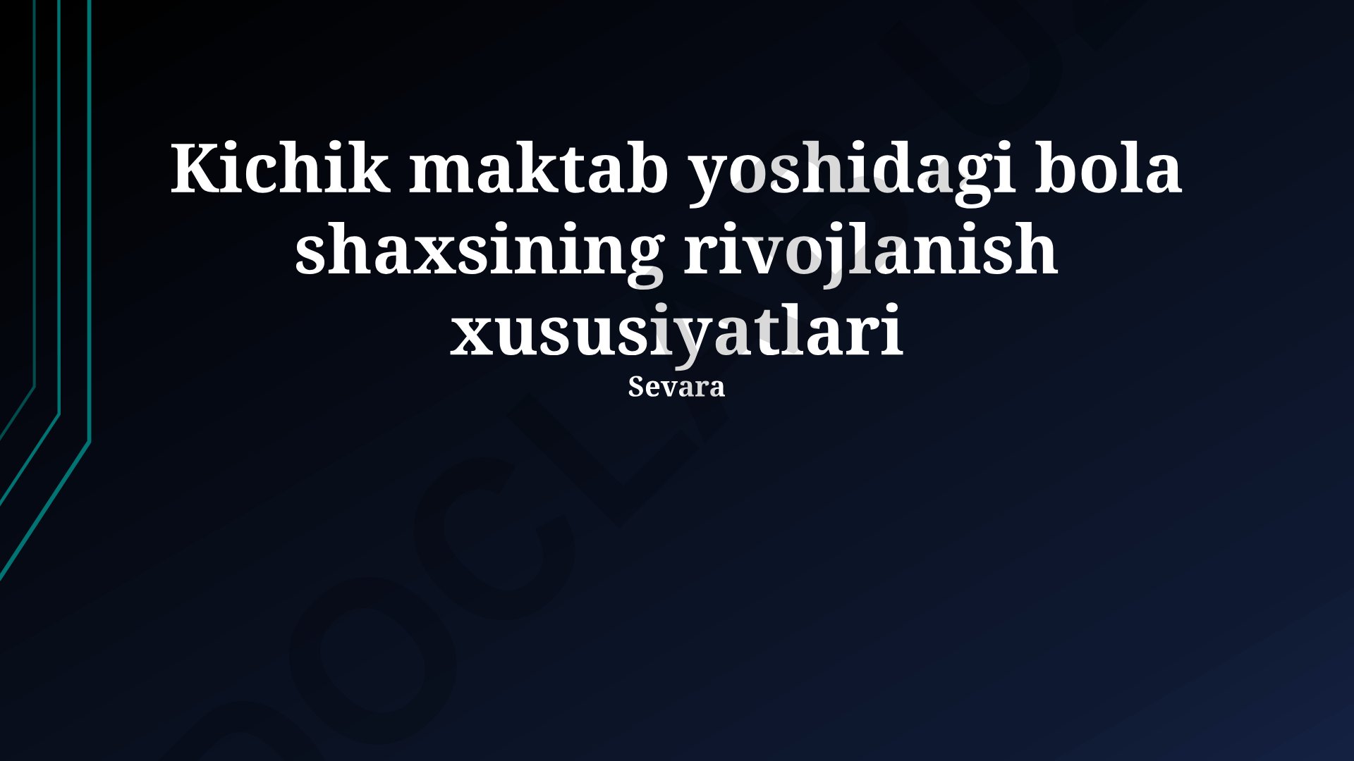 Kichik maktab yoshidagi bola shaxsining rivojlanish xususiyatlari