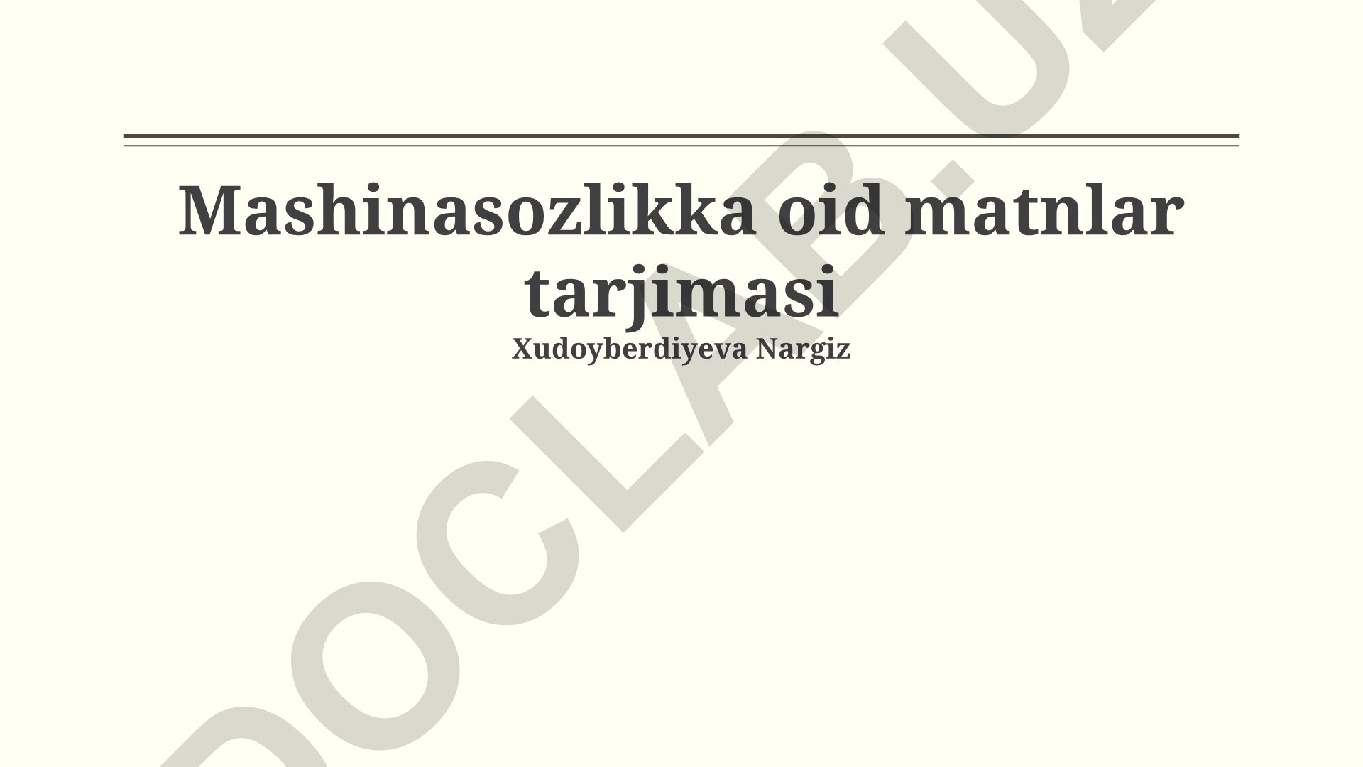 Mashinasozlik matnlarini tarjima qilish texnologiyalari va metodologiyasi