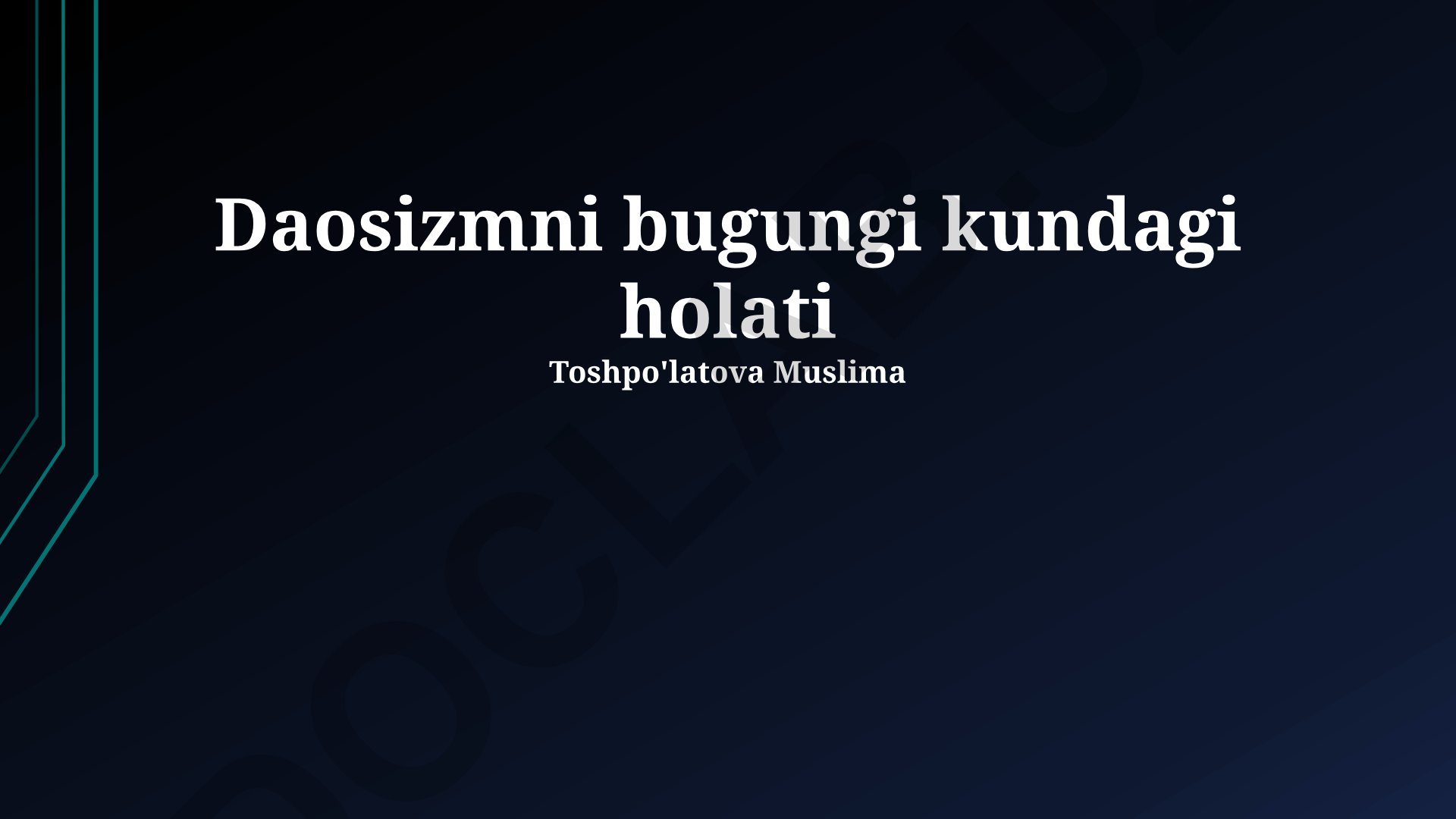 Daosizmni bugungi kundagi holati