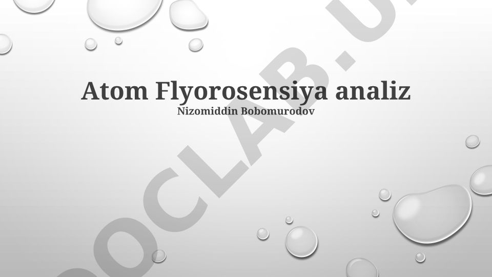 Atomik yutilish spektroskopiyasi prinsiplari va qo'llanilishi