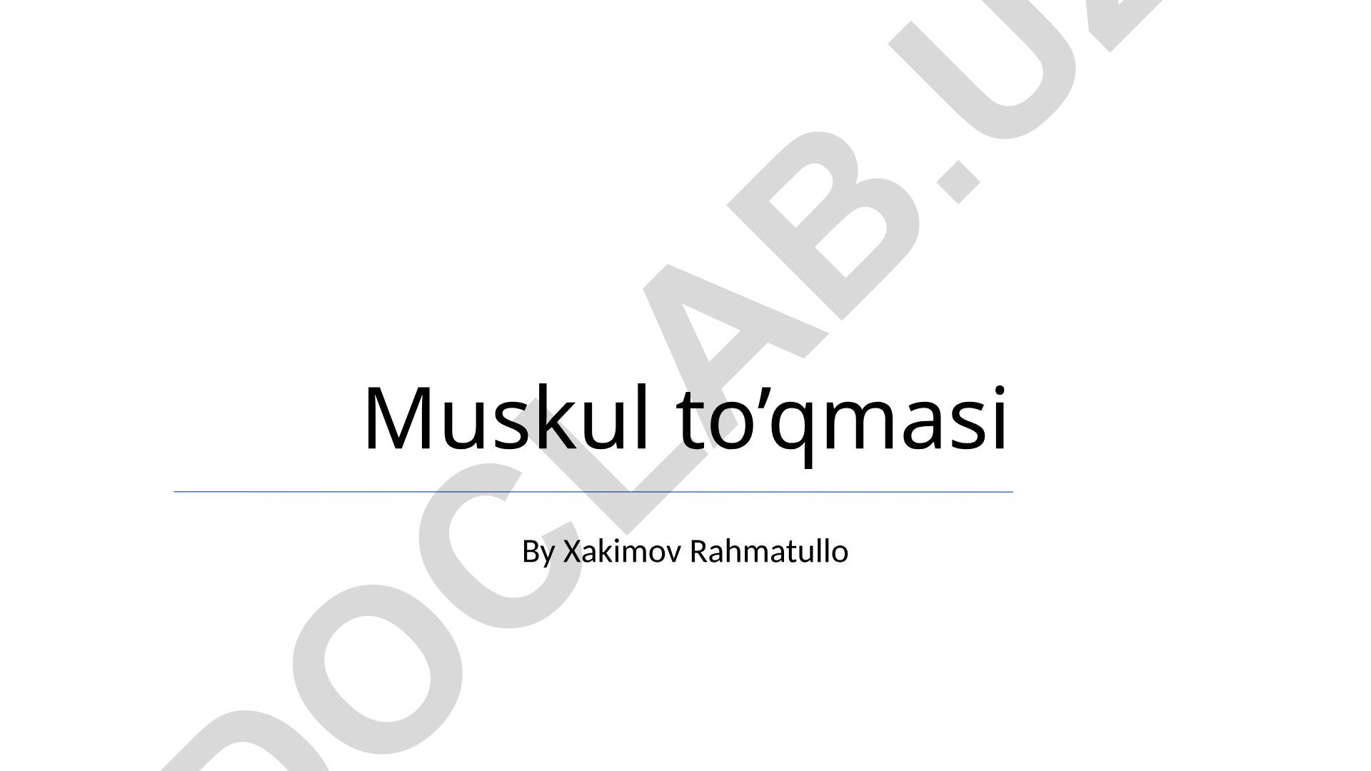 Muskul to'qimalari tuzilishi, turlari va funksiyalari