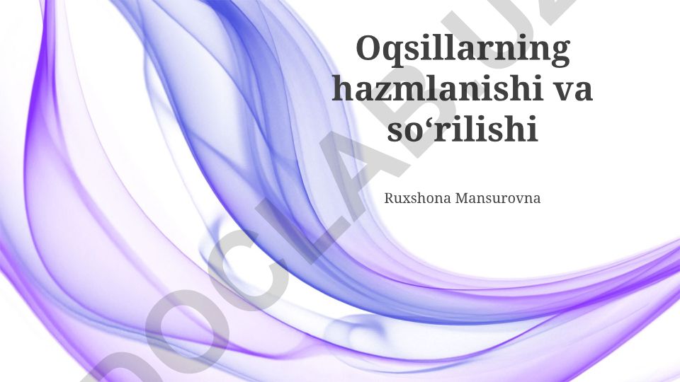 Oqsillarning hazmlanishi va soʻrilishi