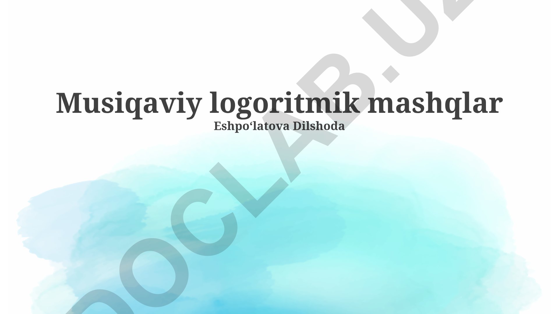 Musiqiy kompozitsiyada logarifmik funktsiyalar va mashqlar
