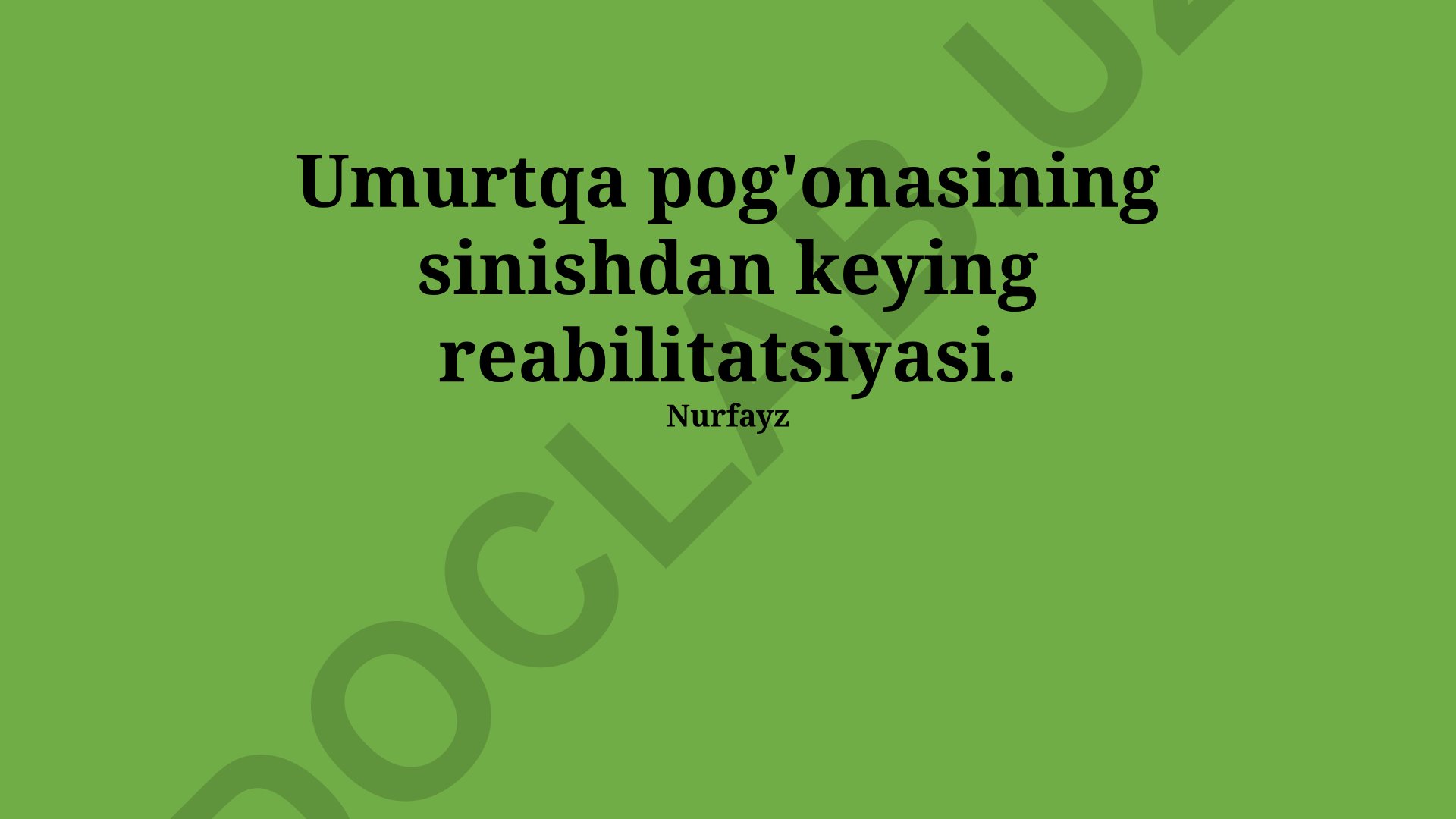 Umurtqa pog'onasining sinishidan keyingi reabilitatsiya