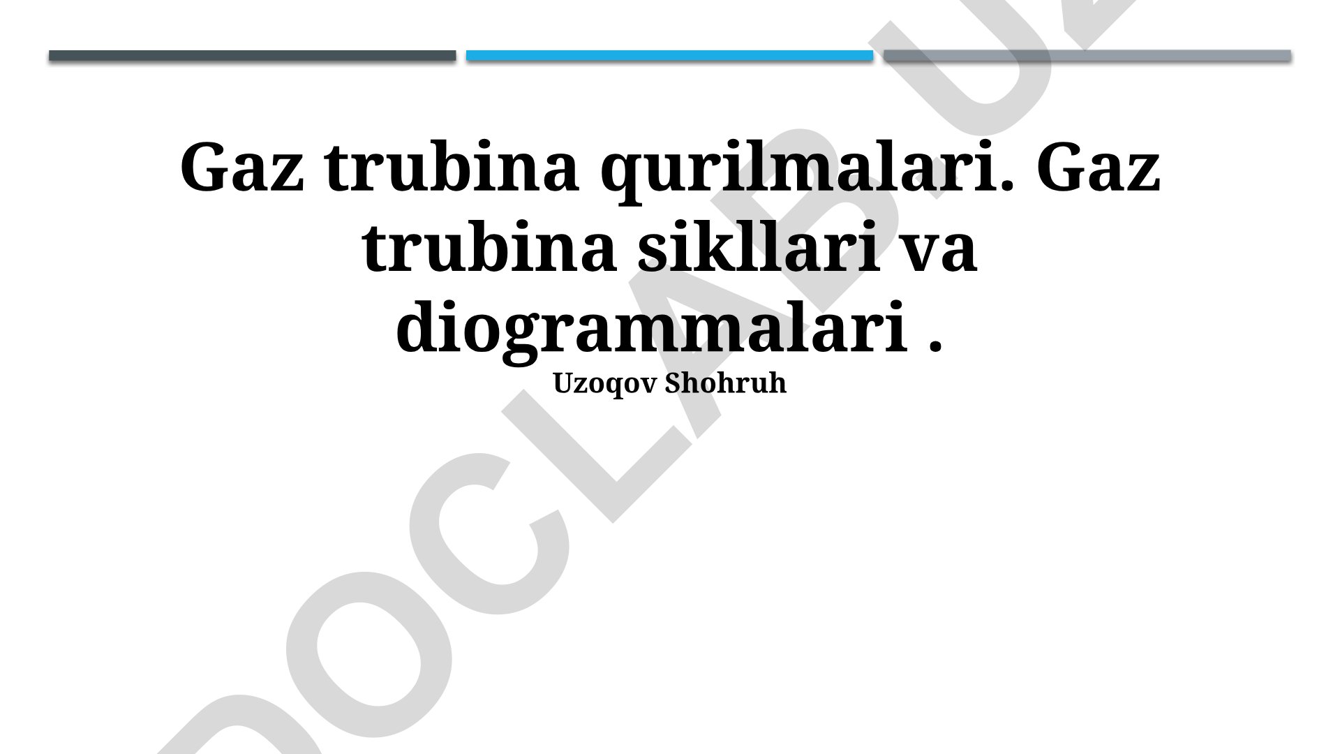 Gaz turbinali agregatlar va ularning ishlash printsipi