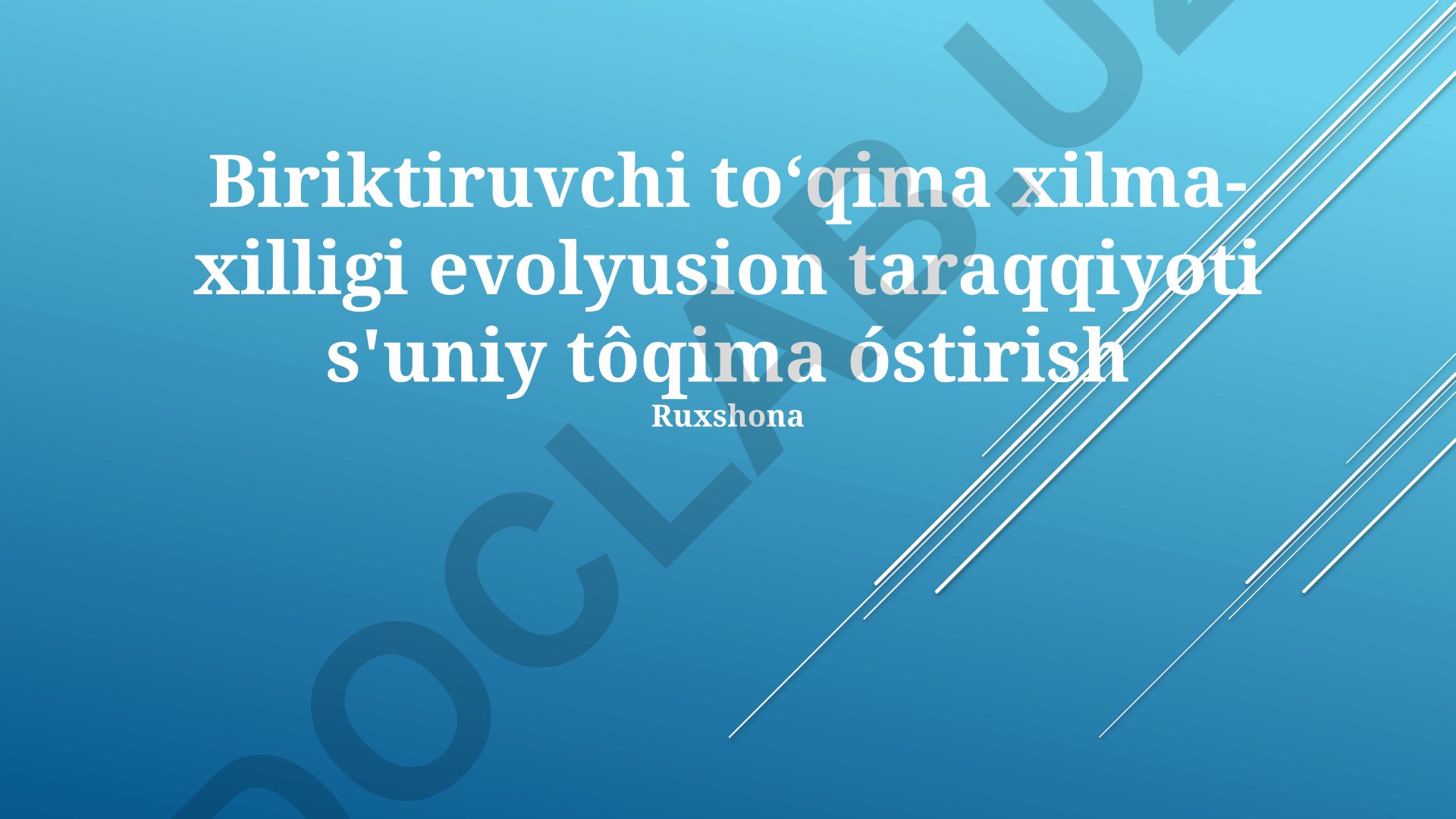 Biriktiruvchi toʻqima xilma-xilligi evolyusion taraqqiyoti va toʻqima muhandisligi