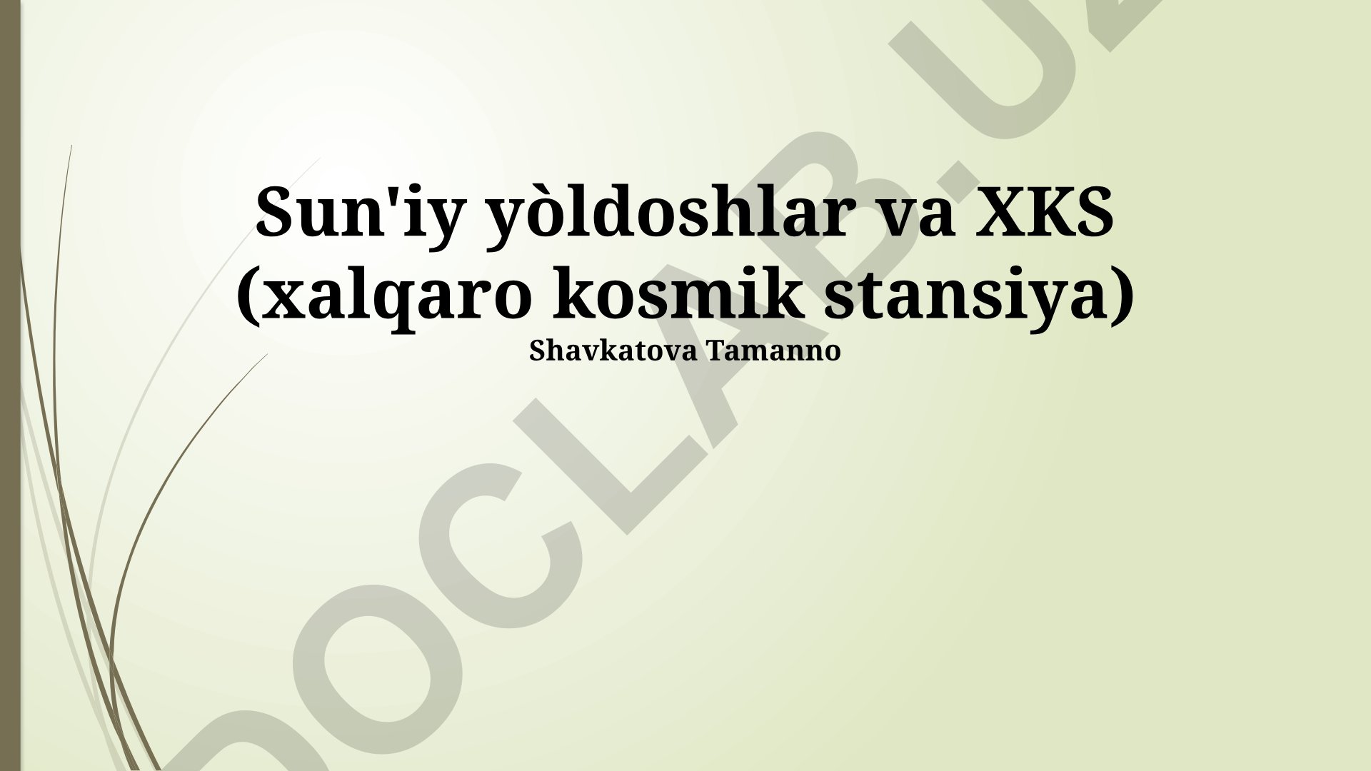 Sun'iy yo'ldoshlar va Xalqaro Kosmik Stansiya (XKS)