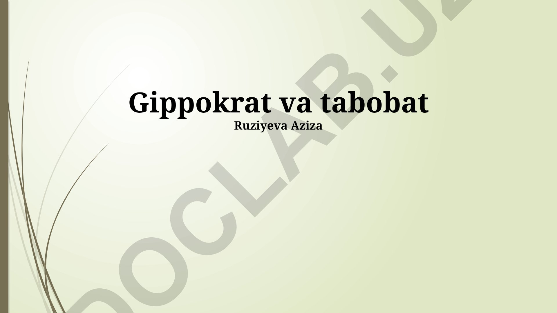 Gippokrat va tabobat