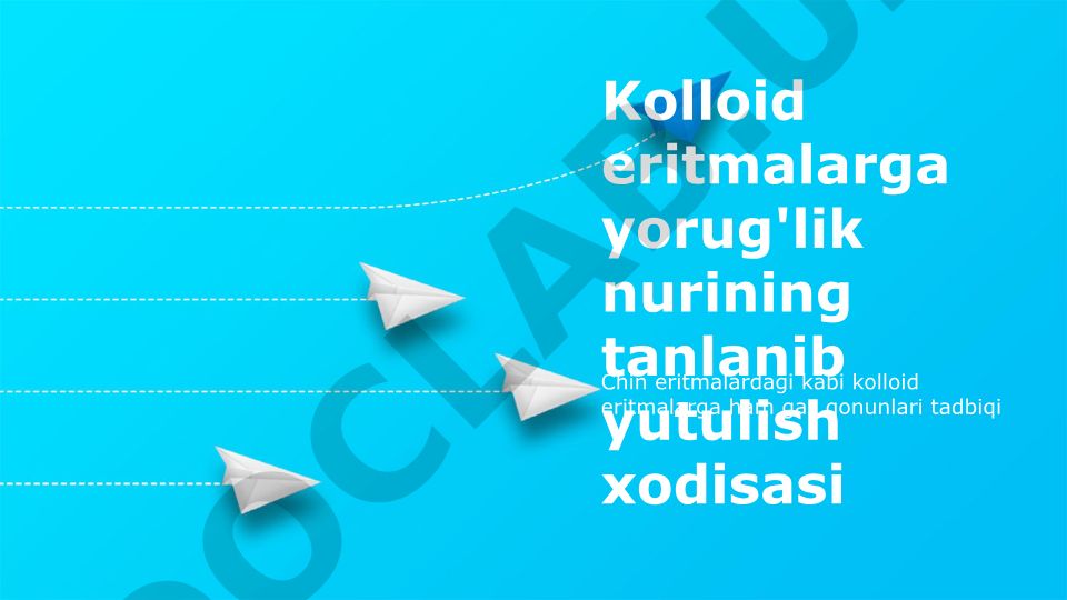 Kolloid eritmalarda nur yutilishining tanlanishi va amaliy qo'llanilishi