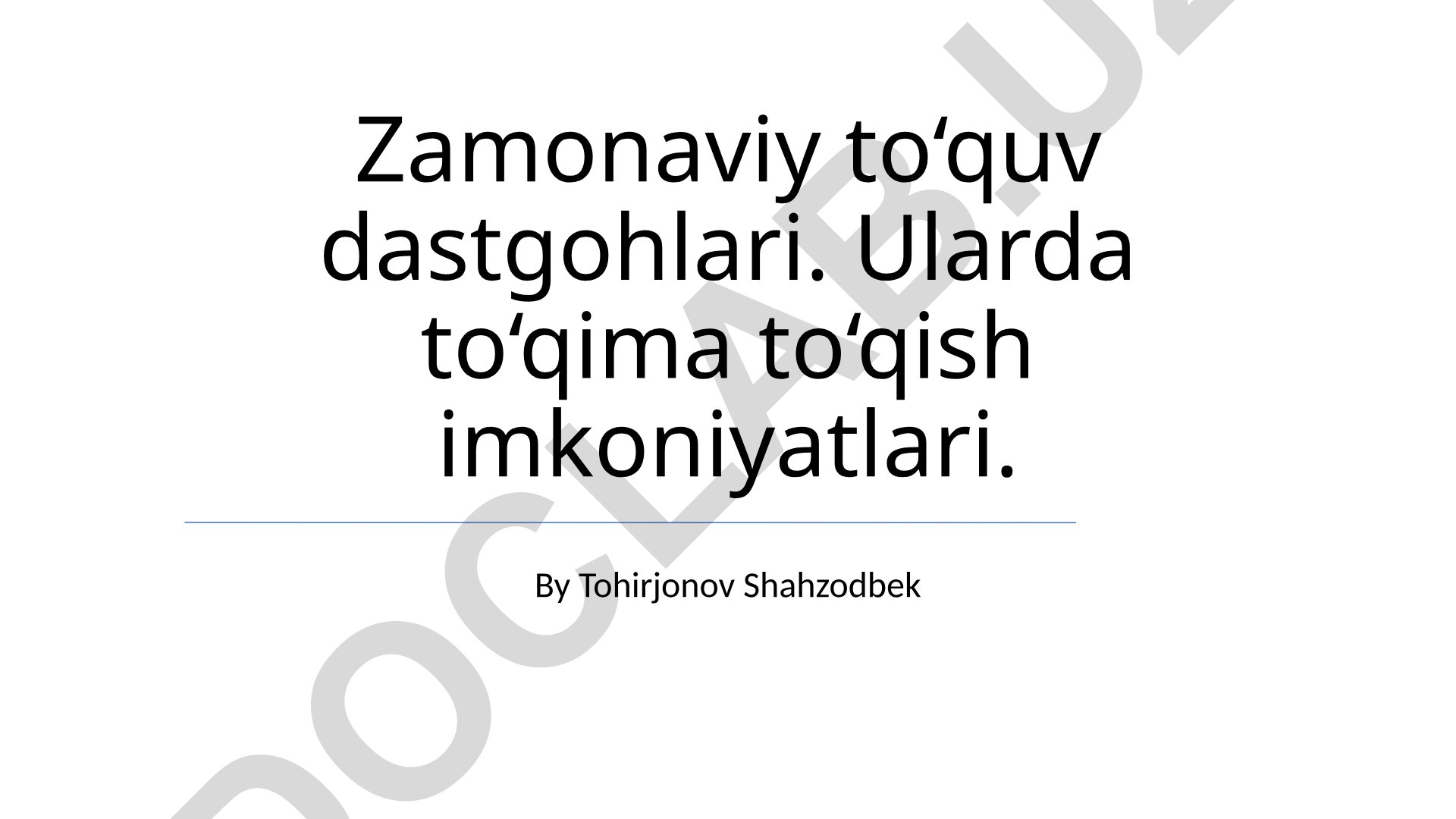 Zamonaviy to'quv dastgohlari va to'qimachilik texnologiyalari