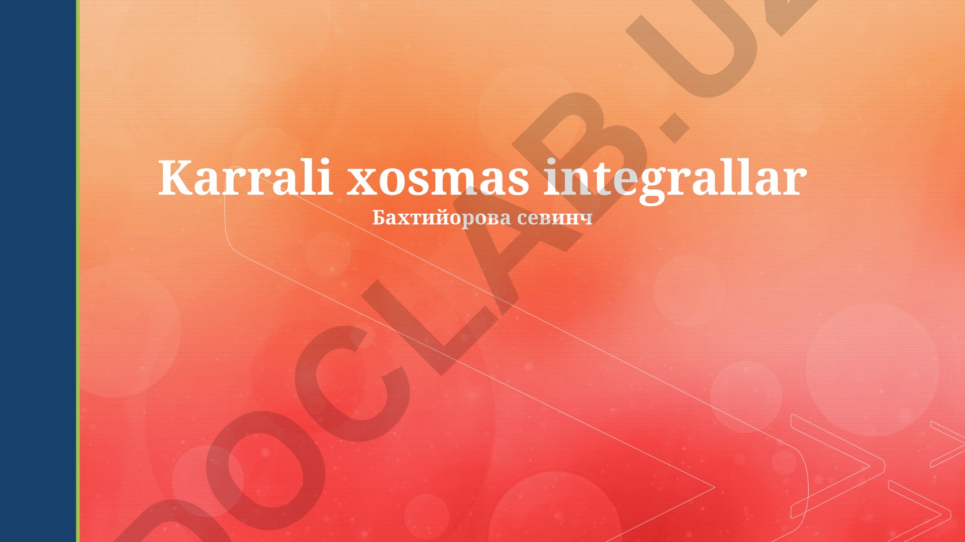 Ikki va uch karra integrallar, ko'p integrallarga kirish va qo'llash