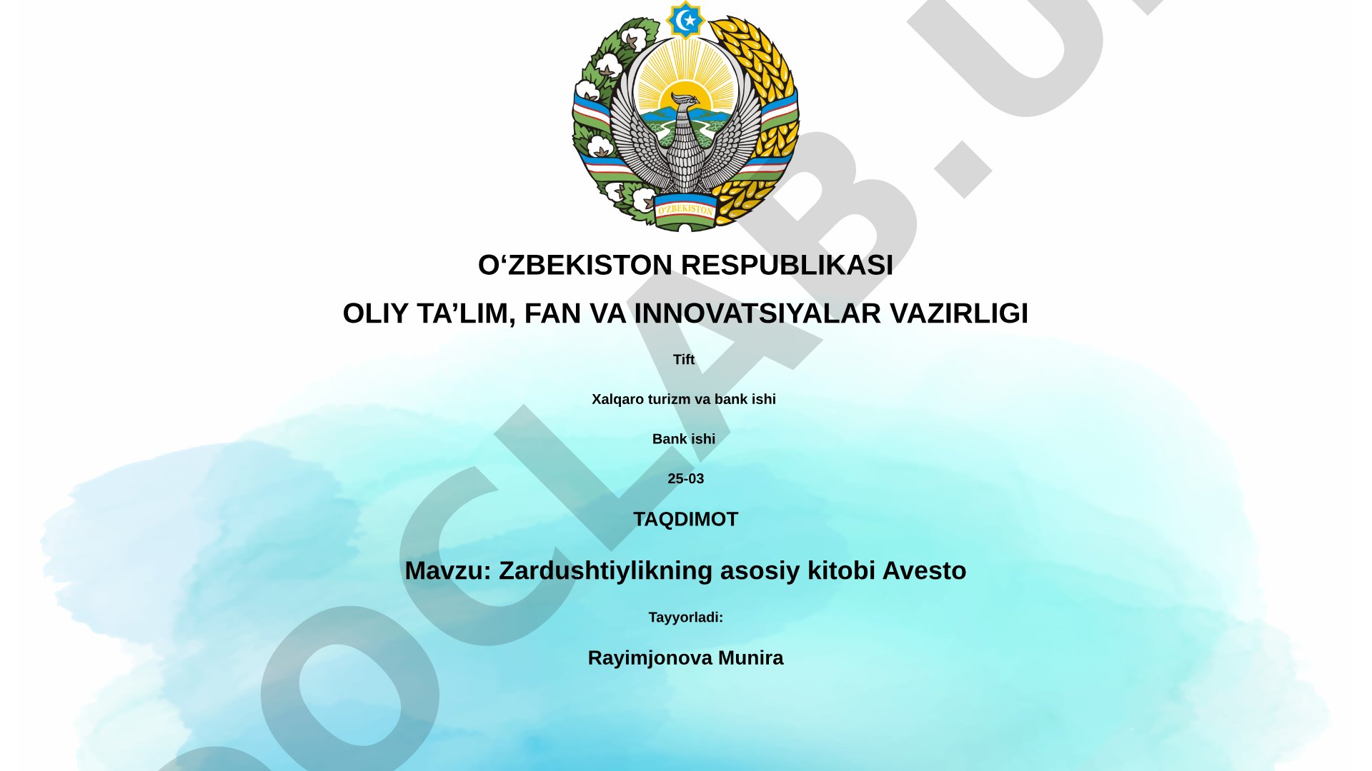 Zardushtiylikning asosiy kitobi Avesto