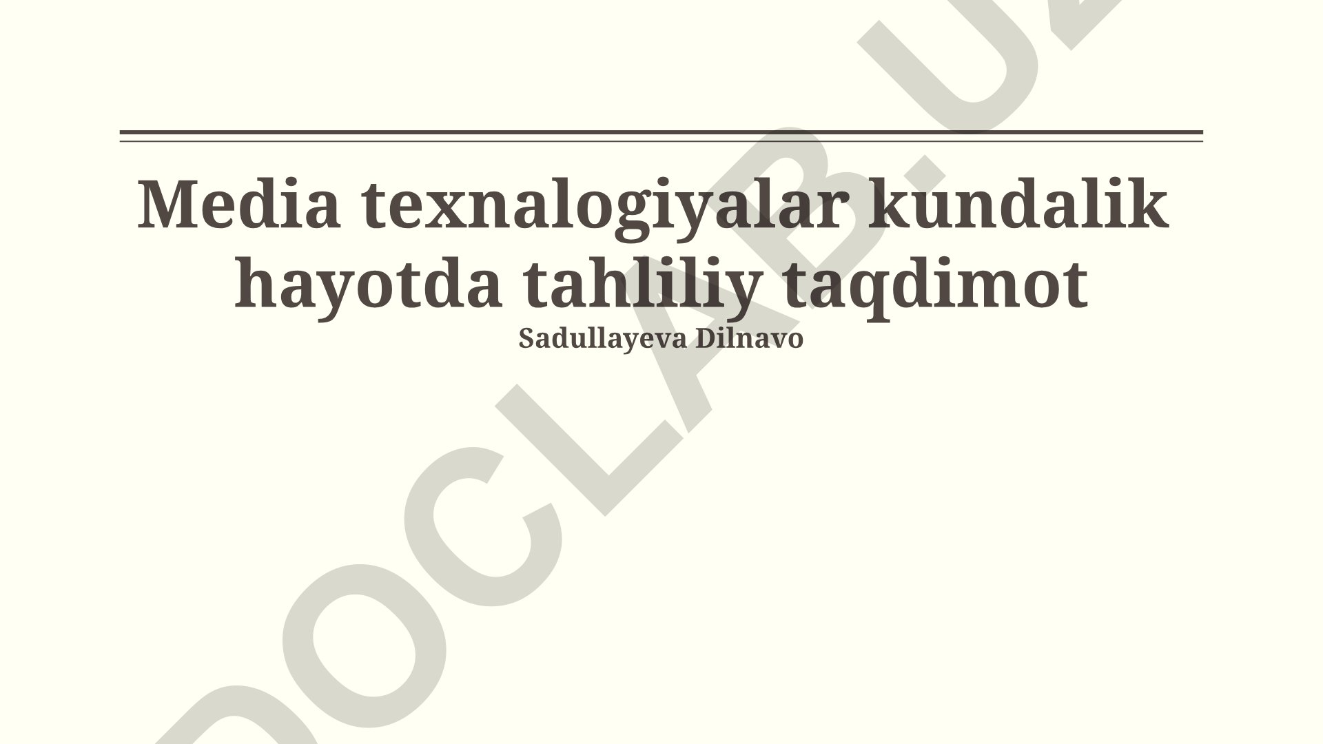 Media texnologiyalarining kundalik hayotdagi ta'siri va rivojlanishi