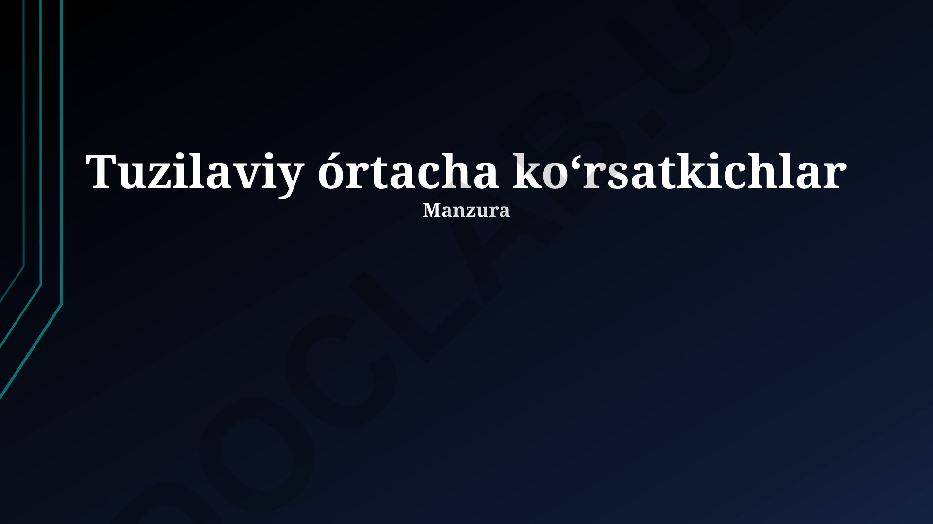 O'rtacha ko'rsatkichlar turlari, hisoblash usullari va qo'llanilishi