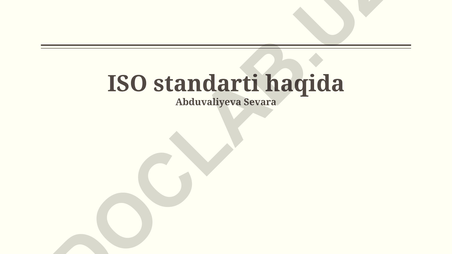ISO standartlari va sertifikatlash