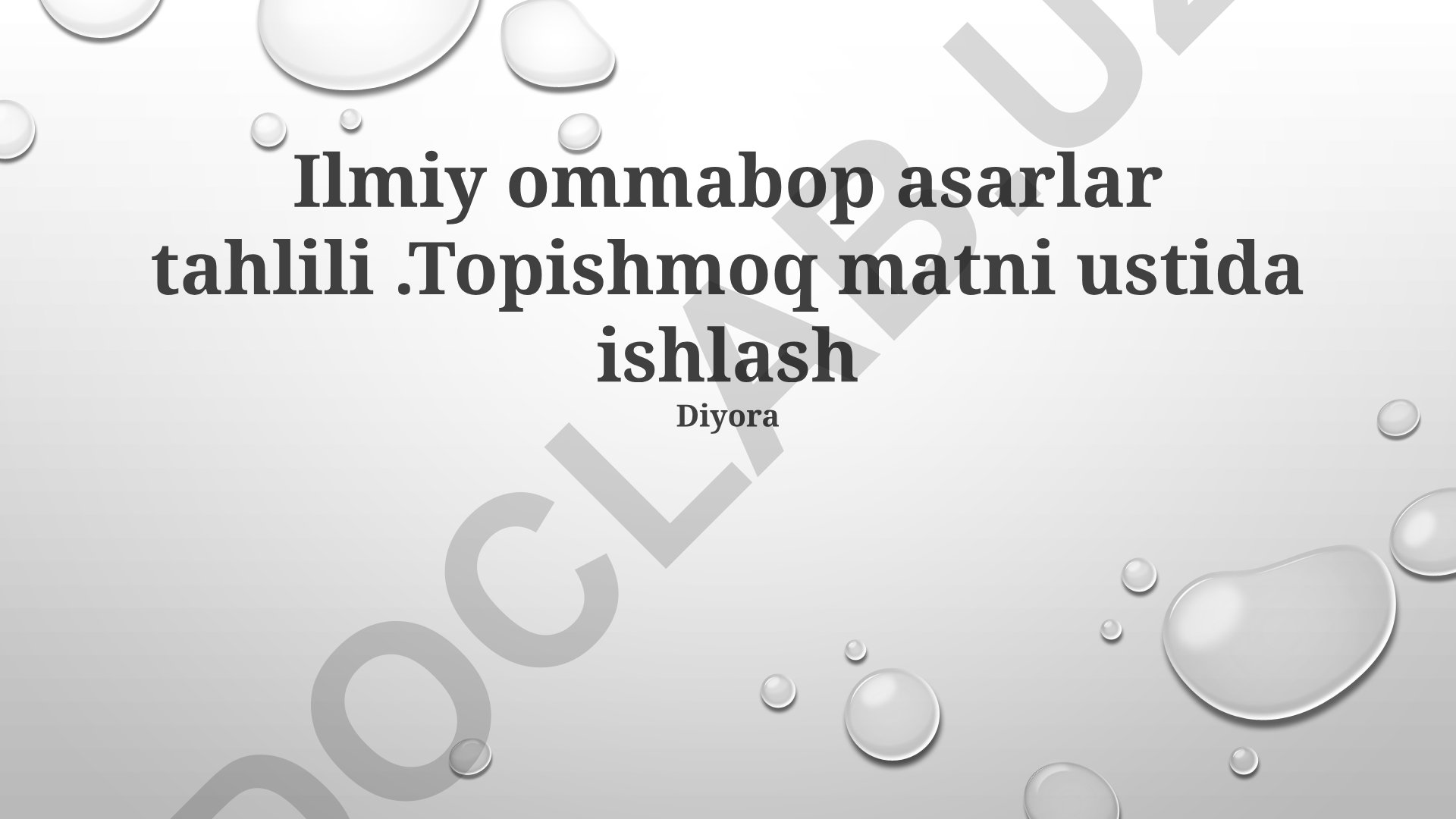 Ilmiy ommabop asarlar tahlili va topishmoq matni ustida ishlash