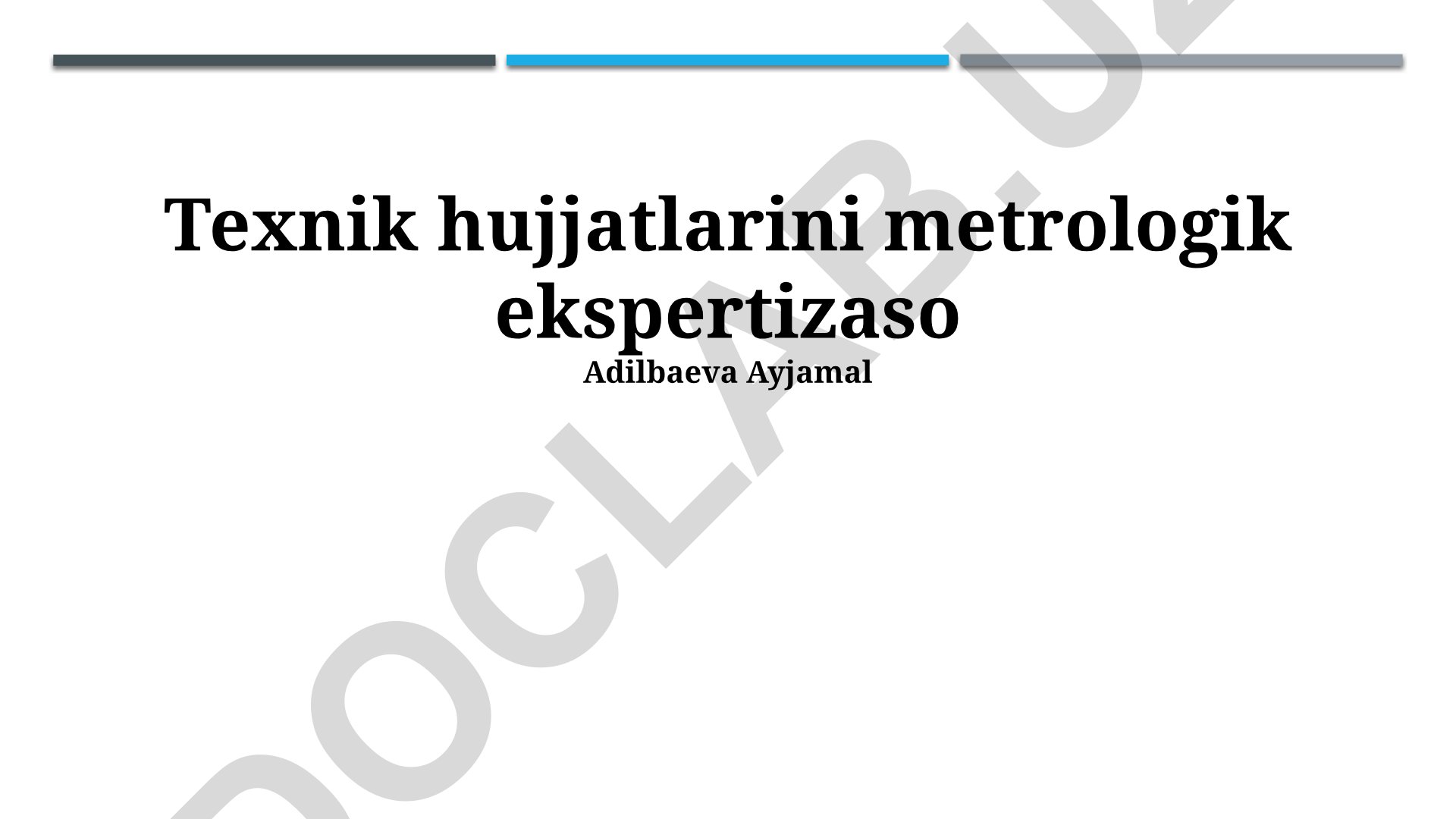 Texnik hujjatlarni metrologik ekspertizasi