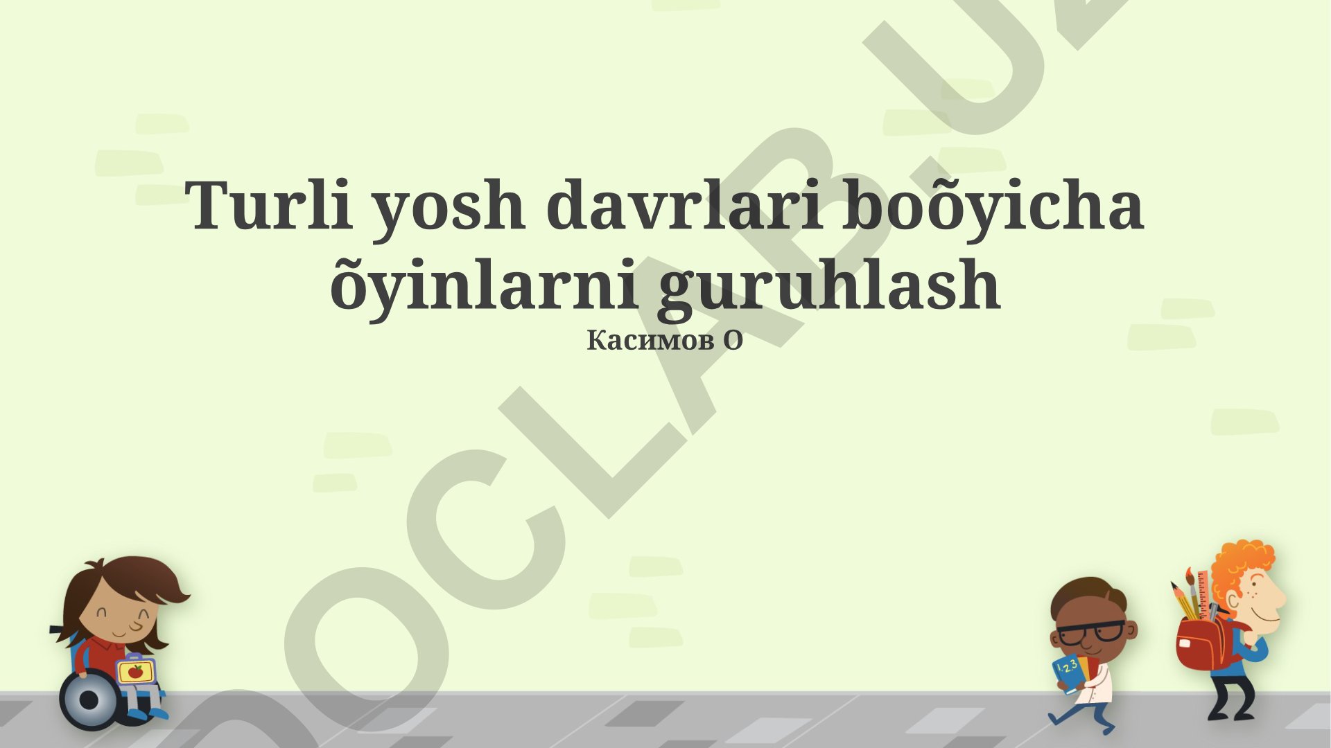 Yosh guruhlari bo'yicha o'yinlarni tasniflash va tanlash