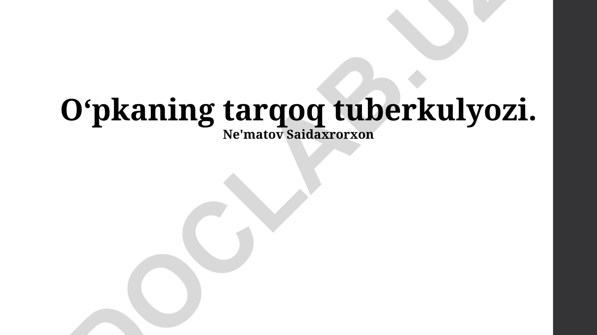 O‘pkaning tarqoq tuberkulyozi